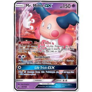 Rare Holo GX Mr. Mime-GX 56/168 Pokemon TCG Sun & Moon Celestial Storm