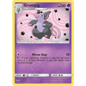 Grumpig 60/168 Pokemon TCG Sun & Moon Celestial Storm