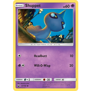 Shuppet 63/168 Pokemon TCG Sun & Moon Celestial Storm