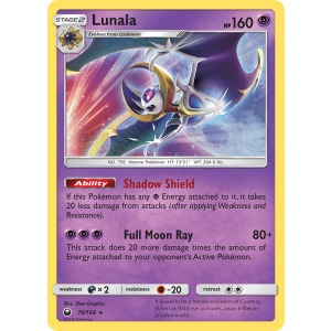 Rare Holo Lunala 70/168 Pokemon TCG Sun & Moon Celestial Storm