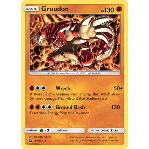 Rare Holo Groudon 81/168 Pokemon TCG Sun & Moon Celestial Storm