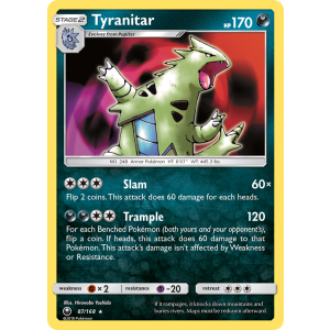 Rare Holo Tyranitar 87/168 Pokemon TCG Sun & Moon Celestial Storm