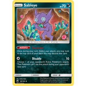 Sableye 88/168 Pokemon TCG Sun & Moon Celestial Storm