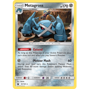 Rare Holo Metagross 95/168 Pokemon TCG Sun & Moon Celestial Storm
