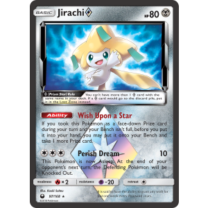 Rare Prism Star Jirachi 97/168 Pokemon TCG Sun & Moon Celestial Storm