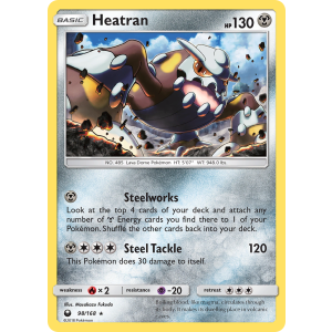 Rare Holo Heatran 98/168 Pokemon TCG Sun & Moon Celestial Storm