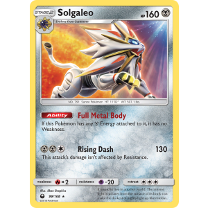 Rare Holo Solgaleo 99/168 Pokemon TCG Sun & Moon Celestial Storm