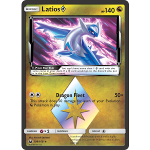 Rare Prism Star Latios 108/168 Pokemon TCG Sun & Moon Celestial Storm