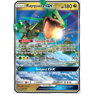 Rare Holo GX Rayquaza-GX 109/168 Pokemon TCG Sun & Moon Celestial Storm