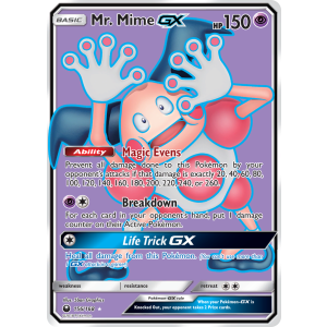 Rare Ultra Mr. Mime-GX 156/168 Pokemon TCG Sun & Moon Celestial Storm