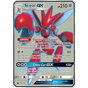 Rare Ultra Scizor-GX 158/168 Pokemon TCG Sun & Moon Celestial Storm