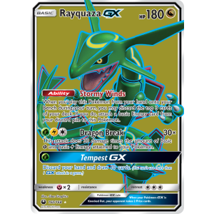 Rare Ultra Rayquaza-GX 160/168 Pokemon TCG Sun & Moon Celestial Storm