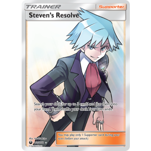 Rare Ultra Steven's Resolve 165/168 Pokemon TCG Sun & Moon Celestial Storm