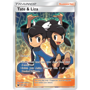 Rare Ultra Tate & Liza 166/168 Pokemon TCG Sun & Moon Celestial Storm