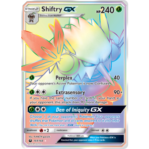 Rare Rainbow Shiftry-GX 169/168 Pokemon TCG Sun & Moon Celestial Storm