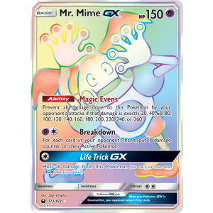 Rare Rainbow Mr. Mime-GX 173/168 Pokemon TCG Sun & Moon Celestial Storm