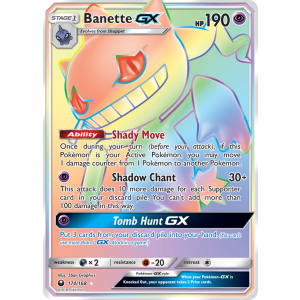 Rare Rainbow Banette-GX 174/168 Pokemon TCG Sun & Moon Celestial Storm