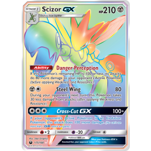 Rare Rainbow Scizor-GX 175/168 Pokemon TCG Sun & Moon Celestial Storm