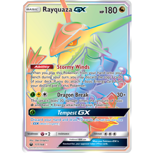 Rare Rainbow Rayquaza-GX 177/168 Pokemon TCG Sun & Moon Celestial Storm