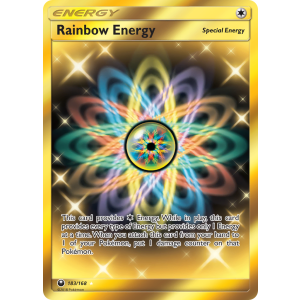 Rare Secret Rainbow Energy 183/168 Pokemon TCG Sun & Moon Celestial Storm