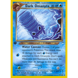 Dark Omanyte 37/105 Pokemon TCG Neo Neo Destiny