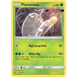 Rare Holo Pheromosa 11/131 Pokemon TCG Sun & Moon Forbidden Light