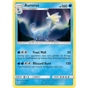 Rare Holo Aurorus 28/131 Pokemon TCG Sun & Moon Forbidden Light