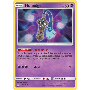 Honedge 46/131 Pokemon TCG Sun & Moon Forbidden Light