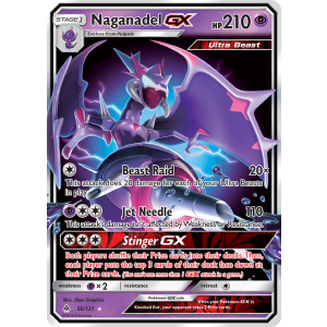 Rare Holo GX Naganadel-GX 56/131 Pokemon TCG Sun & Moon Forbidden Light