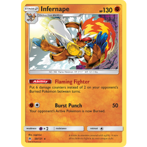 Rare Holo Infernape 59/131 Pokemon TCG Sun & Moon Forbidden Light