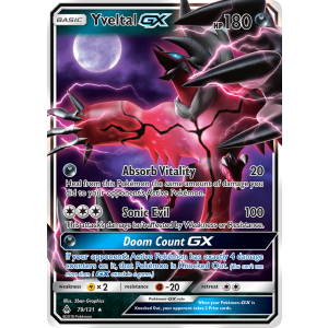 Rare Holo GX Yveltal-GX 79/131 Pokemon TCG Sun & Moon Forbidden Light