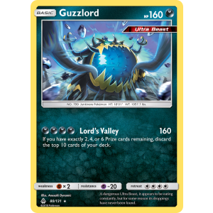 Rare Holo Guzzlord 80/131 Pokemon TCG Sun & Moon Forbidden Light