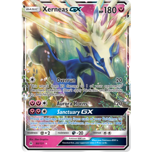 Rare Holo GX Xerneas-GX 90/131 Pokemon TCG Sun & Moon Forbidden Light