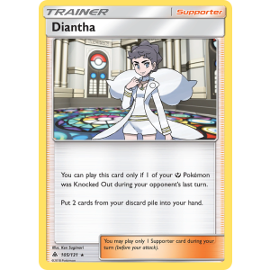 Rare Holo Diantha 105/131 Pokemon TCG Sun & Moon Forbidden Light