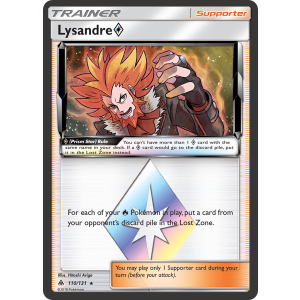 Rare Prism Star Lysandre 110/131 Pokemon TCG Sun & Moon Forbidden Light