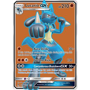 Rare Ultra Lucario-GX 122/131 Pokemon TCG Sun & Moon Forbidden Light