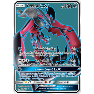 Rare Ultra Yveltal-GX 124/131 Pokemon TCG Sun & Moon Forbidden Light