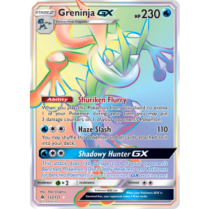 Rare Rainbow Greninja-GX 133/131 Pokemon TCG Sun & Moon Forbidden Light