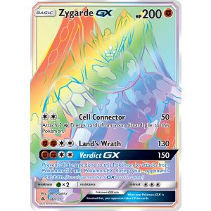 Rare Rainbow Zygarde-GX 136/131 Pokemon TCG Sun & Moon Forbidden Light