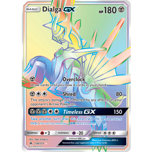 Rare Rainbow Dialga-GX 138/131 Pokemon TCG Sun & Moon Forbidden Light