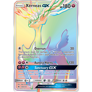 Rare Rainbow Xerneas-GX 139/131 Pokemon TCG Sun & Moon Forbidden Light