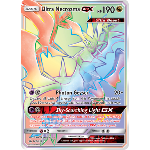 Rare Rainbow Ultra Necrozma-GX 140/131 Pokemon TCG Sun & Moon Forbidden Light