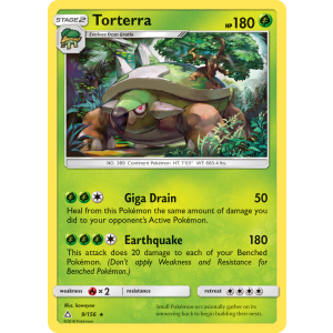 Rare Holo Torterra 9/156 Pokemon TCG Sun & Moon Ultra Prism