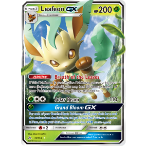 Rare Holo GX Leafeon-GX 13/156 Pokemon TCG Sun & Moon Ultra Prism