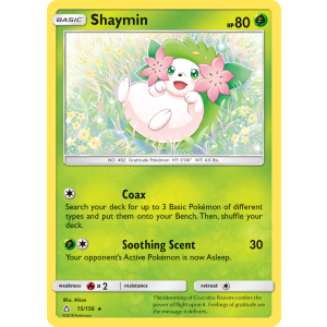 Rare Holo Shaymin 15/156 Pokemon TCG Sun & Moon Ultra Prism