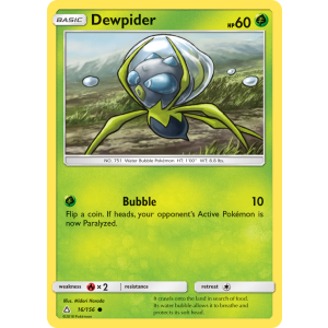 Dewpider 16/156 Pokemon TCG Sun & Moon Ultra Prism