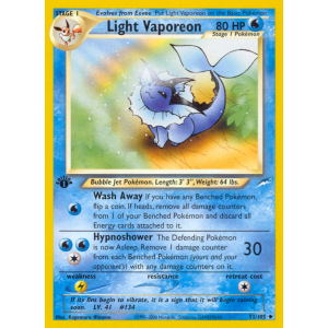 Light Vaporeon 52/105 Pokemon TCG Neo Neo Destiny