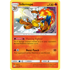 Rare Holo Infernape 23/156 Pokemon TCG Sun & Moon Ultra Prism