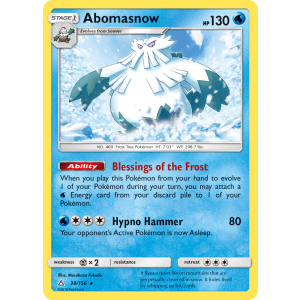 Abomasnow 38/156 Pokemon TCG Sun & Moon Ultra Prism