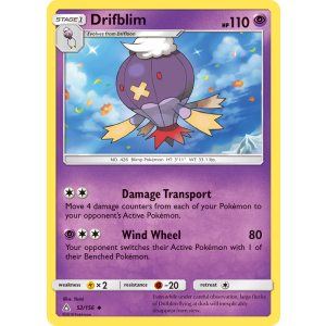 Drifblim 52/156 Pokemon TCG Sun & Moon Ultra Prism